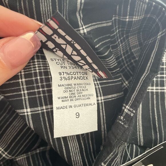 Y2K Grunge Plaid Lace Up Mini Skirt Size‎ 9 Black Grey NEW Emo Goth - Picture 5 of 5